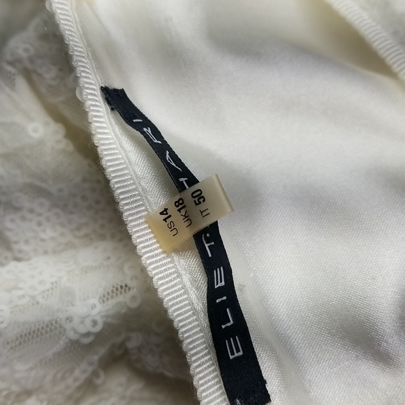 Elie Tahari size 14 white unique lace sequin lace dress. Beautifully lined - Picture 13 of 17